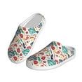 thumbnail image 2 of Daiia Barbecue Print Women’s Fuzzy Slippers Memory Foam Lightweight House Shoes Cozy Loafer Flannel House Shoes-35/36, 2 of 7