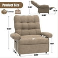 thumbnail image 3 of UHOMEPRO Modern Recliner Chair for Adults, Overstuffed Fabric Armchair with Adjustable Backrest & Footrest, Comfy Lounge Chair with Side Pocket for Living Room Bedroom Home Theater, 3 of 10