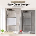 thumbnail image 5 of ANGELES HOME 34" W x 72" H Shower Door, Frame Glass Door with 1/4" (6mm) Clear & Privacy Frost Pane Tempered Glass, Matte Black Finish，Black, 5 of 12