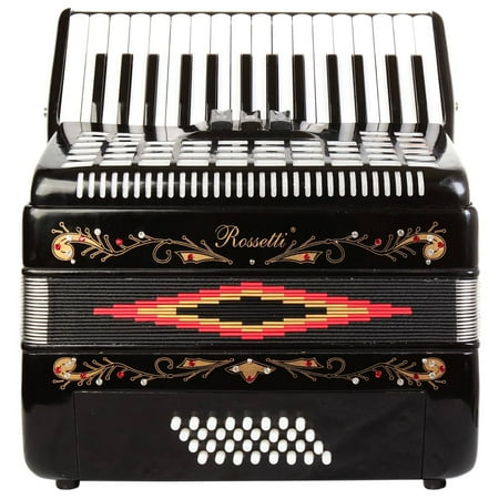 Rossetti Piano Accordion 32 Bass 30 Keys 3 Switches, Black