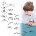 thumbnail image 4 of Metal Puzzle Solving Set 40 Wire Brain Teaser Pieces Plus Small Chinese Rings for Adults Spatial Reasoning Memory Pattern Training, 4 of 8