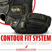 Franklin Sports Field Master Baseball First Baseman's Mitt, 12.5 in, Black/Gold, Right Hand Throw