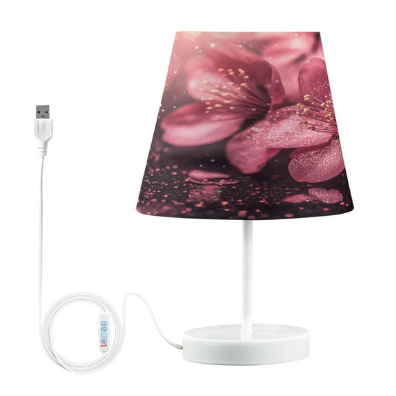 BZSMCE Table Lamp Creative Pink Glittery Flowers Simple Pattern Night Light