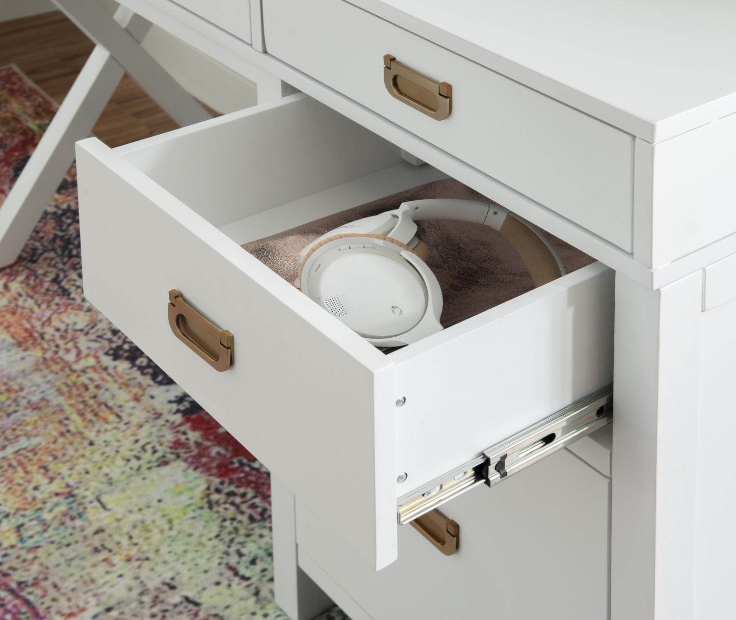 Bureau de Rangement Latéral Posey, Blanc