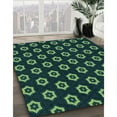thumbnail image 3 of Ahgly Tapis d'Intérieur Lavable en Machine Carré Transitionnel Vert Sarcelle Profond, 8 Pieds Carré, 3 of 7