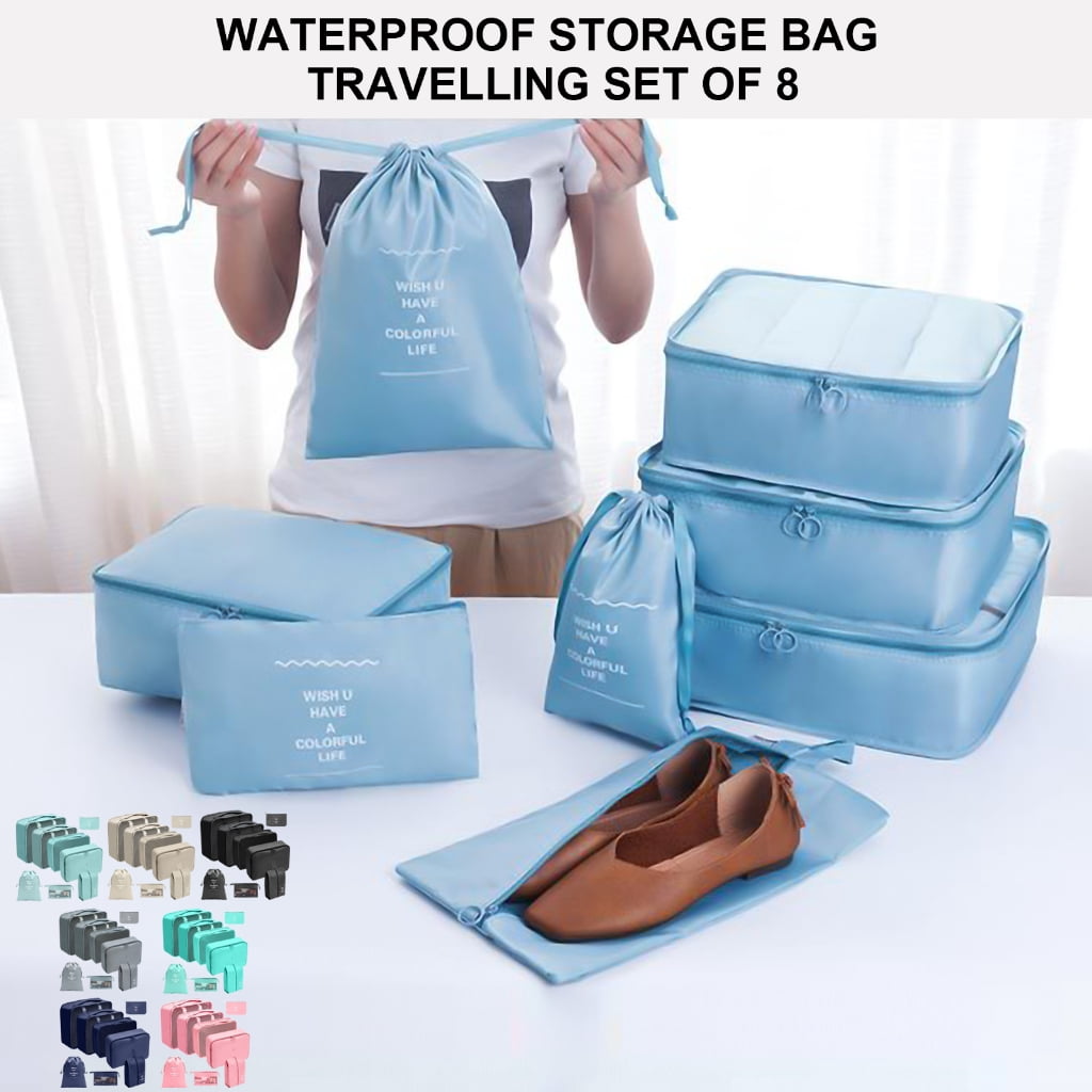 8x/Set Tavel Packing Cubes Suitcase Organiser Small Travel Organiser Luggage Organiser Packing Organisers
