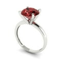 thumbnail image 2 of 2.5 ct Round Cut Natural Garnet Solitaire 14K White Gold Womens Engagement Ring, 2 of 5