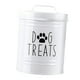 thumbnail image 2 of Contenedor de almacenamiento de comida para perros, contenedor de almacenamiento con asa de metal resistente, regalo para dueños de mascotas, tarro blanco, 2 of 8