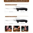 thumbnail image 6 of Cook N Home Boning Knife Set 6-inch, High Carbon Stainless Steel Flexible Curved and Straight Stiff Boning Kitchen Knives 2-Piece, Ergonomic Handle, Black, 6 of 6