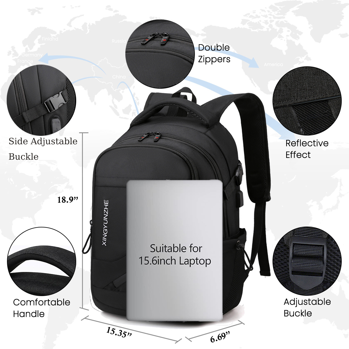 Cshidworld Travel Laptop Backpack, 19 Inch photo 2