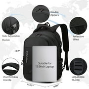 19 inch Travel Laptop Backpack, Business Backpack Anti Theft Slim Durable Bookbag with USB Charging Port, Water Resistant School Backpack for Women & Men Fits 13-16.5 inch Laptop and Notebook - Black