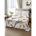 thumbnail image 3 of King Size Flat Sheet Only, Bird Leaf Soft Brushed Microfiber Bed Sheets, Spring Summer Tree Branch Farmhouse Retro Hotel Quality Breathable Bedding Top Sheet, Easy Care, 105"x98", 3 of 9