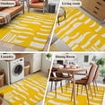 thumbnail image 5 of 3'x5' Area Rugs, Yellow Geometric Indoor Outdoor Area Rug for Living Room Bedroom, Modern Abstract Minimalist Stripe Washable Bathroom Rugs Kitchen Floor Carpet Mats Home Decor Aesthetic, 5 of 8