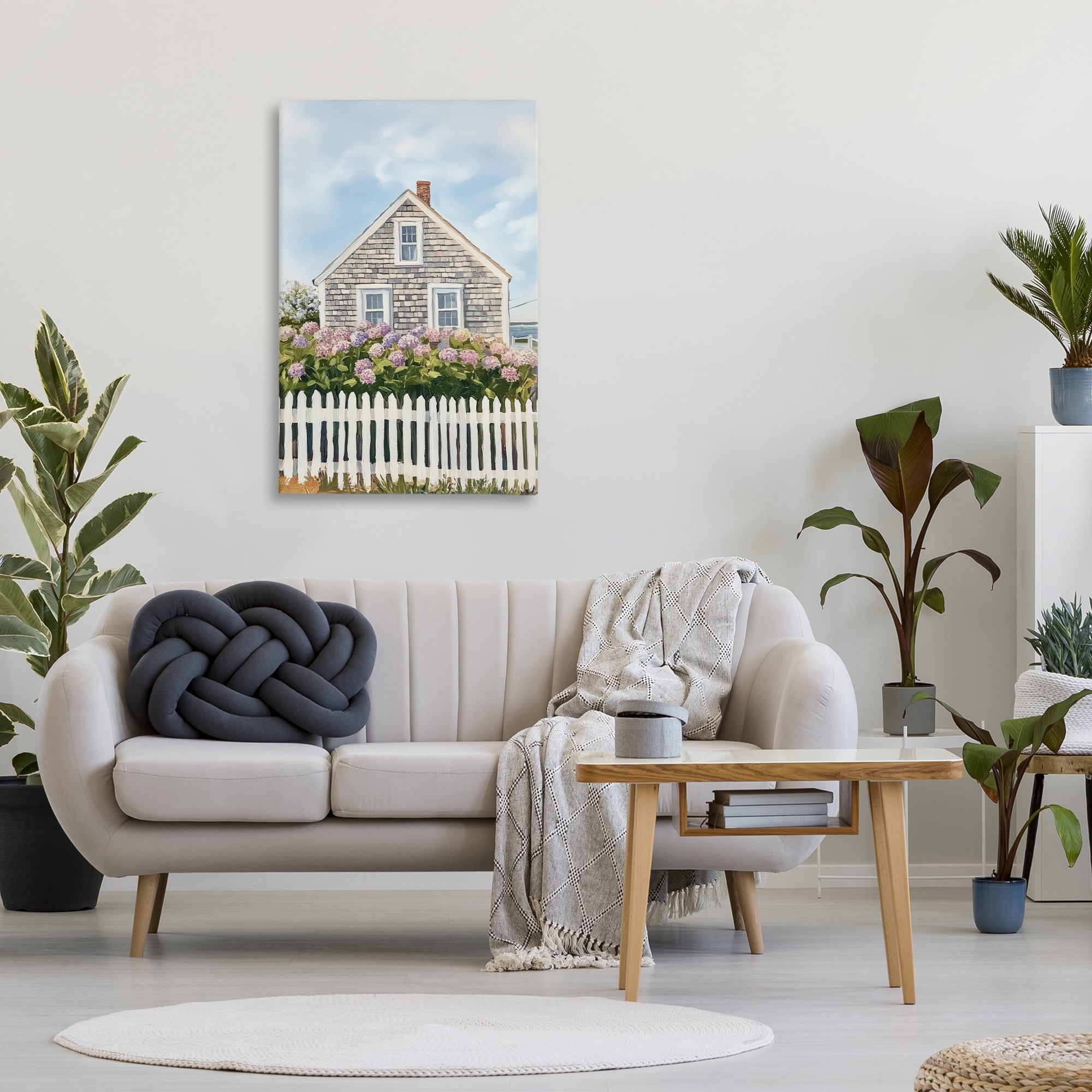 Stupell Industries Coastal Cottage Hydrangea Garden Canvas Wall Art, design by Sisi and Seb