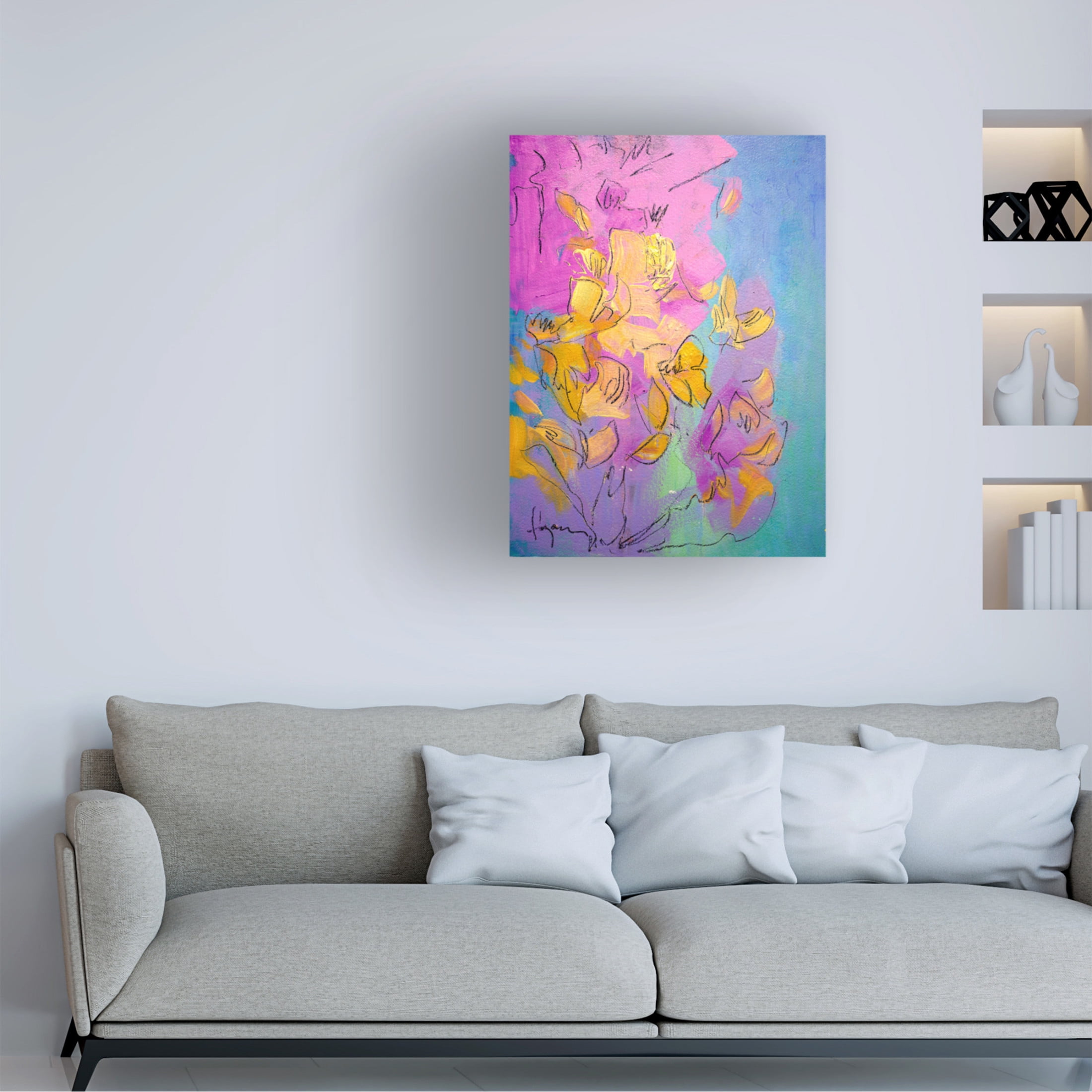Canvas Wall Art - Dorothy Fagan 'Dancing Heart' Wall Art for Living Room, Bedroom, or Office D?cor by Trademark Fine Art - 14 x 19 Inches