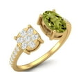 thumbnail image 2 of 1.39 Ctw Oval Peridot 925 Sterling Silver Gold Vermeil Front Open Adjustable Mother's Day Gift Ring, 2 of 3