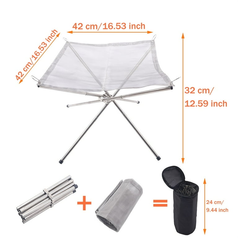 Portable Outdoor Fire Pit,Folding Campfire Stand Collapsible Steel Mesh Fireplace Foldable Outdoor Fireplace with Carrying Bag and Folding Stands for BBQ,Camping,Backyard,Patio,Garden Portable Outdoor Fire Pit,Folding Campfire Stand Collapsible Steel Mesh Fireplace Foldable Outdoor Fireplace with Carrying Bag and Folding Stands for BBQ,Camping,Backyard,Patio,Garden