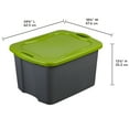thumbnail image 2 of Sterilite 17.5 Gallon Flat Gray & Spicy Lime EZ Carry Tote, 2 Piece, 2 of 4