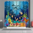 thumbnail image 4 of SPXUBZ Cartoon Tropical Fish Shower Curtain for Bathroom and Bathtubs, Blue Ocean Theme Waterproof Kids Bathroom Shower Curtain Thickening Washable Shower Curtain, 72" x 72" 12 Hooks Included, 4 of 5