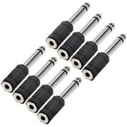 Professional Converter Adapter 8 Piece 6.35mm 1/4 Male to 3.5mm 1/8 Female Stereo to Mono Audio Mic Plug Adapter Jack, Microphone Accessory