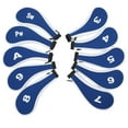 thumbnail image 1 of Iron Head Cover, Set Of 10 Wide Opening Washable Number Printing Zippered  Club Cover  For Competition For  Lovers Black Zipper,White Zipper, 1 of 8