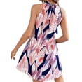 thumbnail image 4 of Julycc Women Boho Floral Print Sundress Halter Sleeveless Holiday Mini Dresses, 4 of 4