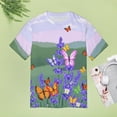 thumbnail image 5 of Lavender T-Shirt O Neck Oversize T-Shirts Short Sleeve Classic Tees Women Summer Graphic Tops, 5 of 5