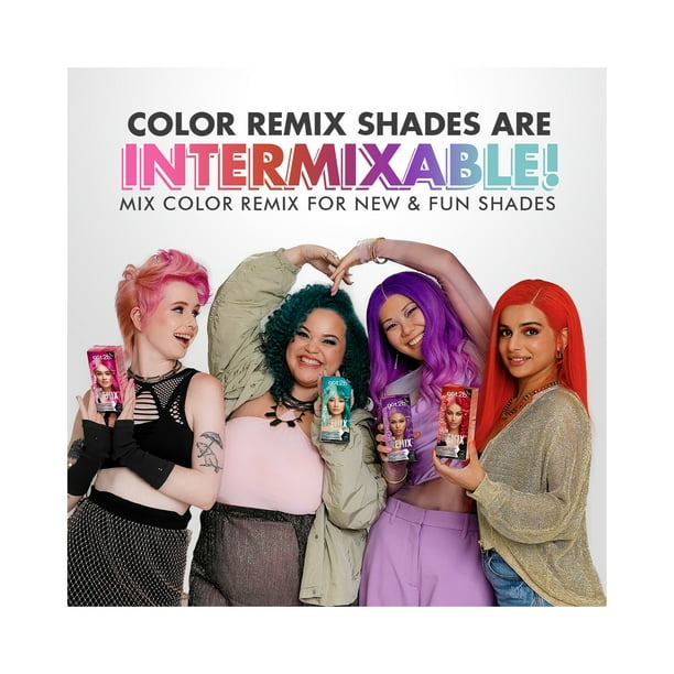 got2b Color Remix, Customizable Semi-Permanent Hair Color, 093 Shocking Pink,  1 Application - Walmart Business Supplies