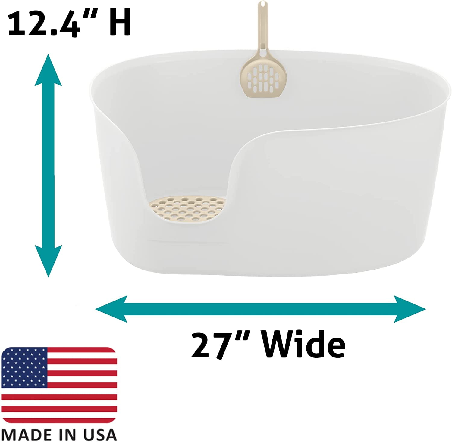 Richell  Richell PAW TRAX High Wall Cat Litter Box XL in White