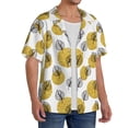 thumbnail image 2 of Naloa Gold Dots and Leaves Men's Loose Fit Cuban Collar Short-Sleeve Shirt, Hawaiian Shirts, Mens Shirts Casual for Everyday Wear Outings-X-Large, 2 of 5