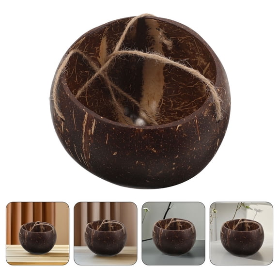 SOPOTUTU Coconut Shell Hanging Flower Pot with Rope for Home Decor Balcony Garden
