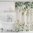 thumbnail image 4 of Eucalyptus Waterproof Fabric Shower Curtain,Rustic Chic Greenery Plant Round Weeping Leaf Waterproof Fabric Shower Curtain for Bathroom Curtains Bathtubs Shower Curtains with 12 Hooks Standard 60x72, 4 of 8