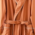thumbnail image 6 of successthop Mens Waffle Robe Long Bathrobe with Pockets Loose Sleepwear Bath Spa Belted Solid Absorption Housecoat Brown, 6 of 6