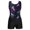 Black, variant on inhzoy Kids Girls 2Pcs Gymnastic Dance Leotard Cartoon Pattern Bodysuit Unitard with Shorts