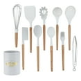 thumbnail image 3 of Kit de utensilios de cocina ZHCH de silicona blanca antiadherentes con caja de almacenamiento 11 Uds, 3 of 5