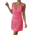 thumbnail image 6 of Summer Cover Ups for Women 2026 Crochet Hollow Out Knit Beach Bathing Suit Vacation Dresses, 6 of 6