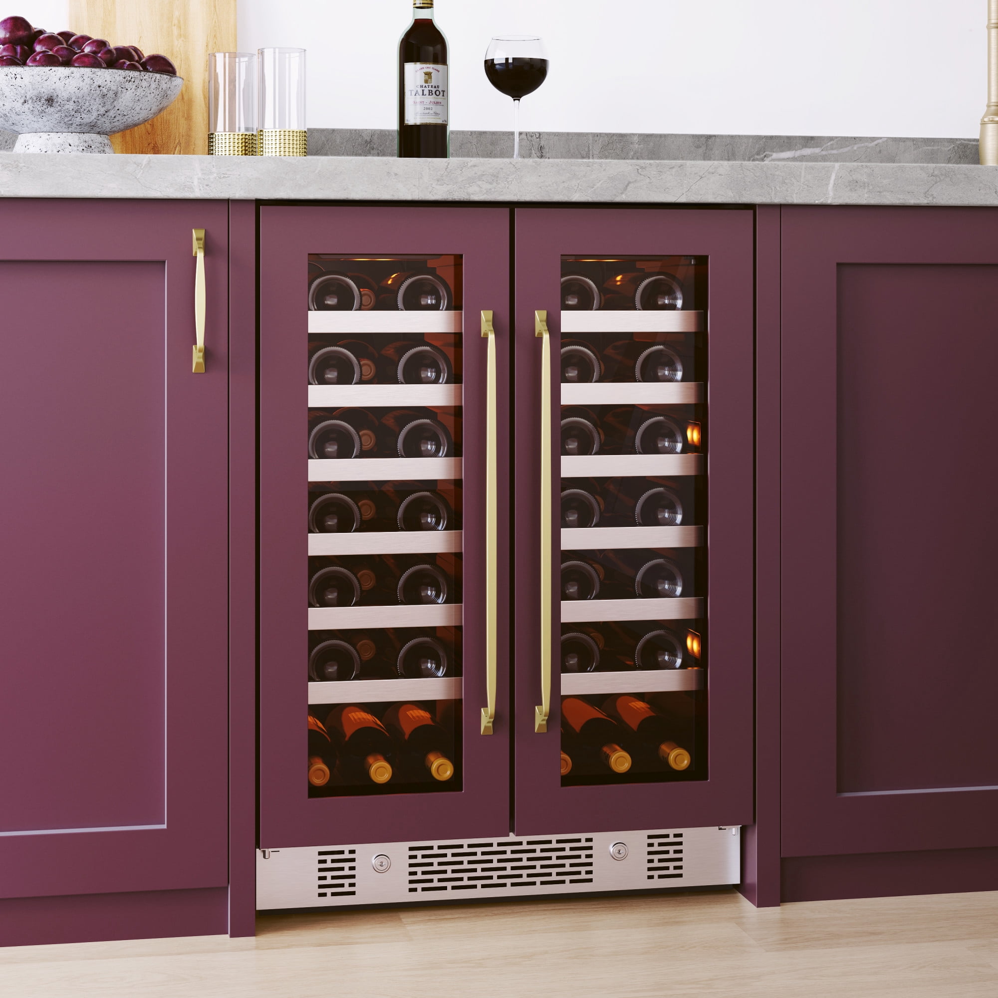 Avallon Awc242fd 24" Wide 42 Bottle Capacity French Door Wine Cooler - Stainless Steel