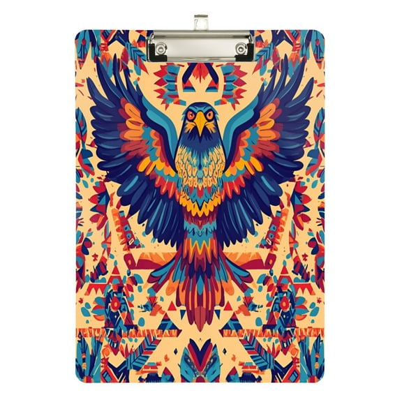 FORMRS Acrylic Clipboard with Low Profile Clip Standard A4 Letter Size, 12.5" x 9", Colorful Abstract Eagle