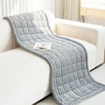 thumbnail image 4 of Cinvoph Plush Thickened Sofa Covers for 3 Cushion Sofa Warm Soft Washable Non Slip Couch Cover, Furniture Protector for Living Room Holiday Winter Home Decor, Gray, 4 of 6
