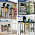thumbnail image 6 of Heavy Duty Garage Storage Rack System Wall Mounted Tool Organizer with 8 Double Hooks 3 Rails for Garden Yard Tools, 6 of 6
