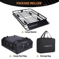 thumbnail image 4 of Cesta de Techo – Portaequipajes 51"x36"x5" – Capacidad 200 lb – Bolsa Impermeable 15 Cu.Ft Incluida – SUVs, Camionetas y Autos – Acero Resistente, 4 of 7