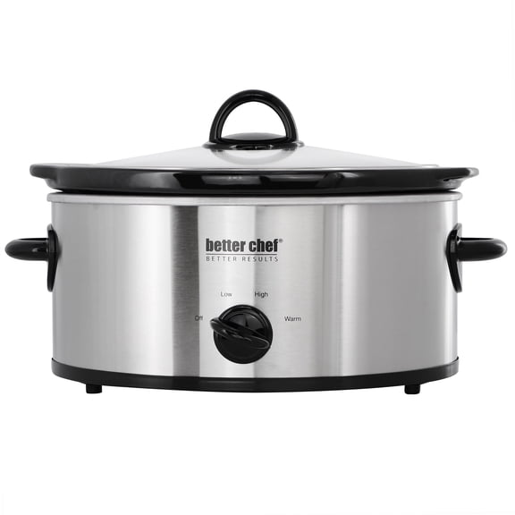Better Chef 3-Quart Slow Cooker with Removable Stoneware Crock in Silver