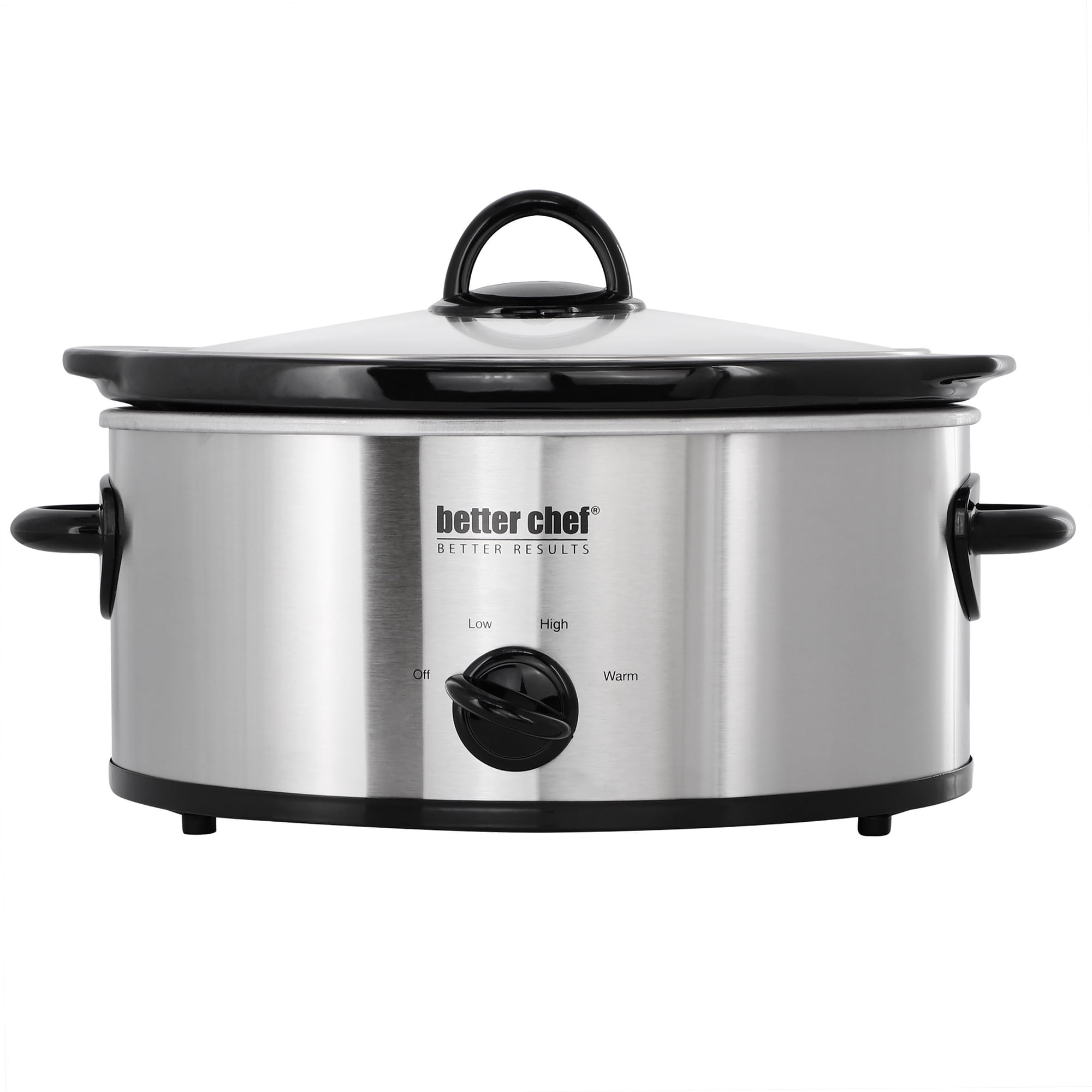 Better Chef 3-Quart Slow Cooker with Removable Stoneware Crock in Silver