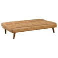 thumbnail image 3 of Jenson Upholstered Tufted Convertible Sofa Bed Saddle Brown, 3 of 12