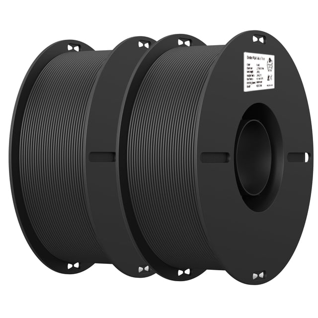 Filamento para impresora 3D Creality PLA de 1,75 mm, 2 kg, paquete de 2 unidades, negro