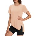 thumbnail image 1 of Camisa de entrenamiento MAGCOMSEN para mujer, manga corta, color albaricoque, talla XL, 1 of 6