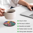 thumbnail image 3 of Colorful Abstract Floral Coasters Set of 6, Absorbent Coasters for Drinks, Farmhouse Vintage Flowers Boho Coaster for Desk Coffee Table Protection, Home Decor House Warming Gifts 4", 3 of 8