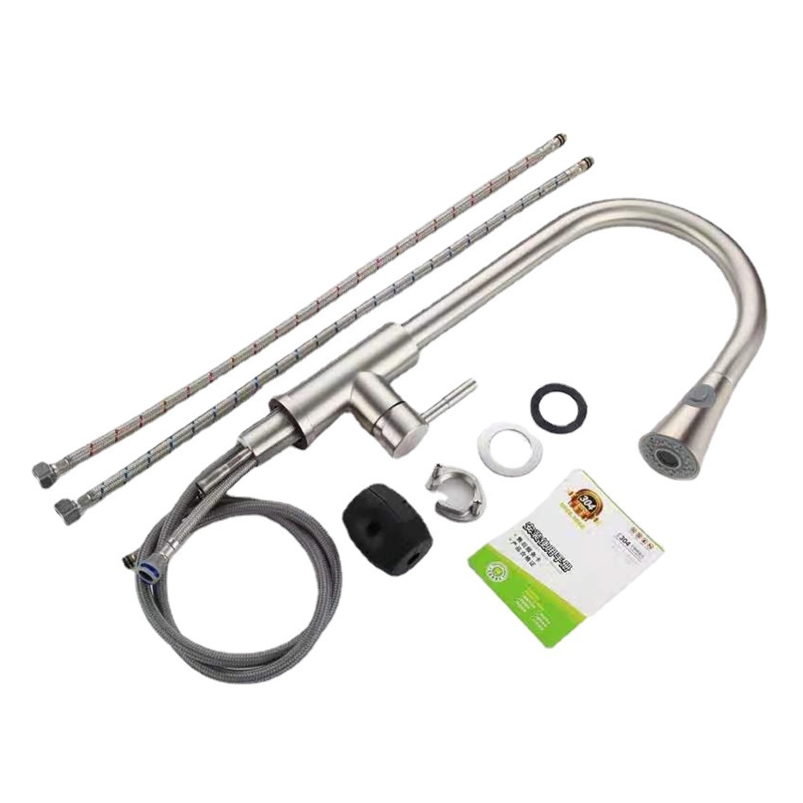 304 Stainless Steel Kitchen Pull-out Faucet Universal Rotating Hot And Cold Wash Basin Faucet Cold Water Sink Faucet