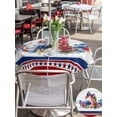 thumbnail image 5 of Outdoor Tablecloth with Umbrella Hole for Patio/Picnic/Party/Camping, 4th of July Waterproof Table Cloth Round Cover Washable, Vintage Floral Blue Red Independence Day (Dia 60"), 5 of 9