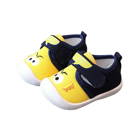 Avrntaa Baby Boy Walking Shoes - Non-Slip Breathable Shoes First Walking Shoes Infant Sneakers Childrens Shoes Yellow Shoes Size 5Toddler